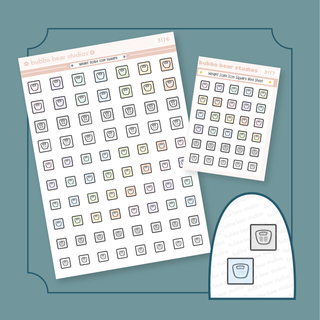 Weight Scale Icon Square Buy All (Set of 2) Bubba Bear Studios Weight Scale Icon Square Stickers