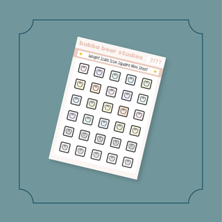 Weight Scale Icon Square Mini Sheet Bubba Bear Studios Weight Scale Icon Square Stickers