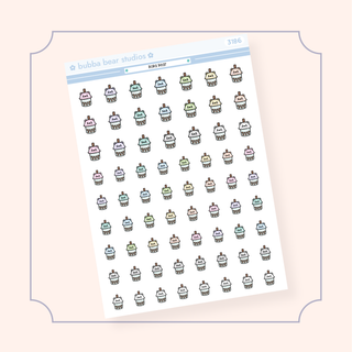 Boba Bear Half Sheet Bubba Bear Studios Boba Bear Stickers
