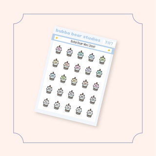 Boba Bear Mini Sheet Bubba Bear Studios Boba Bear Stickers