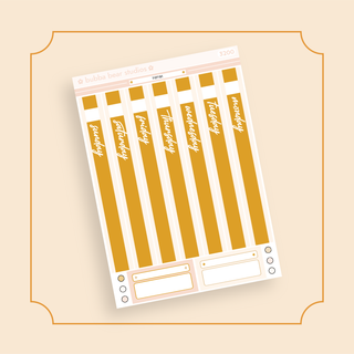 Hobonichi Cousin DAILY - Farrah Page 1 - Date Cover Strips Bubba Bear Studios Hobonichi Cousin DAILY - Farrah Stickers