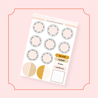 VERTICAL - Farrah BBS PLANNER - ARCHED VERTICAL ADD-ON - Framed Circle Bubba Bear Studios VERTICAL - Farrah Stickers