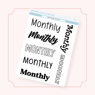 Monthly Text Insert Cover Sticker Bubba Bear Studios Monthly Text Insert Cover Sticker Stickers