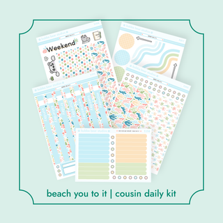 Hobonichi Cousin DAILY - Beach You To It Bubba Bear Studios Hobonichi Cousin DAILY - Beach You To It Stickers