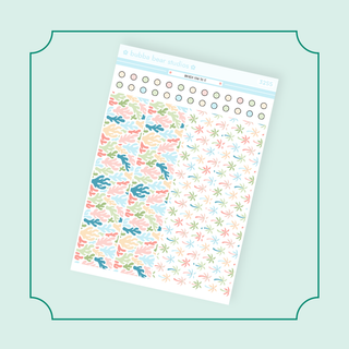 Hobonichi Cousin DAILY - Beach You To It Page 2 - Washi + Checklist Circles Bubba Bear Studios Hobonichi Cousin DAILY - Beach You To It Stickers