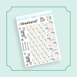 Hobonichi Cousin DAILY - Beach You To It Page 3 - Washi + Doodles Bubba Bear Studios Hobonichi Cousin DAILY - Beach You To It Stickers