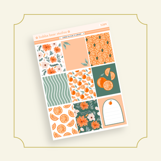 VERTICAL - Orange You Glad Its Summer VERTICAL Page 1 - Full Boxes Bubba Bear Studios VERTICAL - Orange You Glad Its Summer Stickers