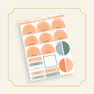 VERTICAL - Orange You Glad Its Summer BBS Planner - ARCHED VERTICAL ADD-ON - Framed Arch Bubba Bear Studios VERTICAL - Orange You Glad Its Summer Stickers