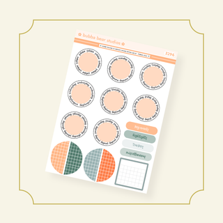 VERTICAL - Orange You Glad Its Summer BBS Planner - ARCHED VERTICAL ADD-ON - Framed Circle Bubba Bear Studios VERTICAL - Orange You Glad Its Summer Stickers