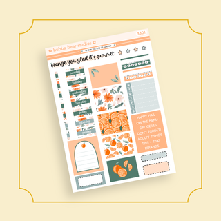 HOBONICHI COUSIN - Orange You Glad Its Summer Page 1 - Deco and Date Covers Bubba Bear Studios HOBONICHI COUSIN - Orange You Glad Its Summer Stickers