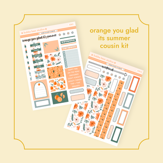 HOBONICHI COUSIN - Orange You Glad Its Summer Full Hobonichi Cousin Kit Bubba Bear Studios HOBONICHI COUSIN - Orange You Glad Its Summer Stickers