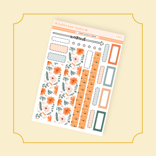 HOBONICHI COUSIN - Orange You Glad Its Summer Page 2 - Washi and Boxes Bubba Bear Studios HOBONICHI COUSIN - Orange You Glad Its Summer Stickers
