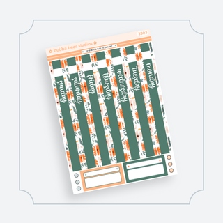 Hobonichi Cousin DAILY - Orange You Glad Its Summer Page 1 - Date Cover Strips Bubba Bear Studios Hobonichi Cousin DAILY - Orange You Glad Its Summer Stickers
