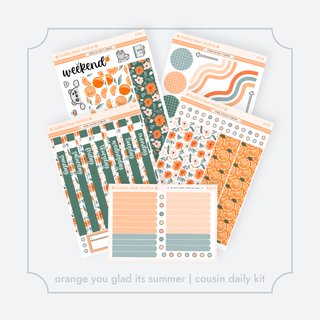 Hobonichi Cousin DAILY - Orange You Glad Its Summer Bubba Bear Studios Hobonichi Cousin DAILY - Orange You Glad Its Summer Stickers