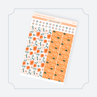 Hobonichi Cousin DAILY - Orange You Glad Its Summer Page 2 - Washi + Checklist Circles Bubba Bear Studios Hobonichi Cousin DAILY - Orange You Glad Its Summer Stickers