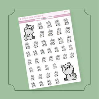 Errands Bear Half Sheet Bubba Bear Studios Errands Bear Stickers