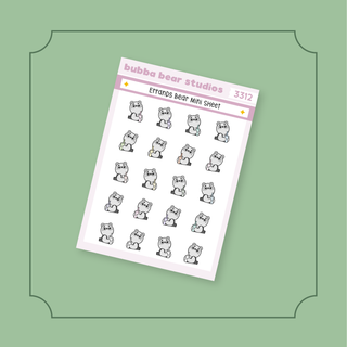 Errands Bear Mini Sheet Bubba Bear Studios Errands Bear Stickers