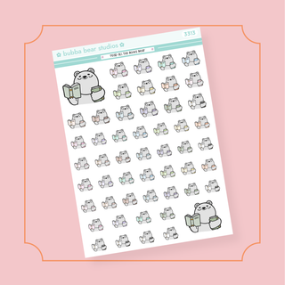 Read All The Books Bear Half Sheet Bubba Bear Studios Read All The Books Bear Stickers