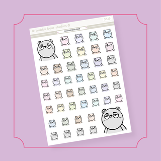 Not Impressed Bear Half Sheet Bubba Bear Studios Not Impressed Bear Stickers