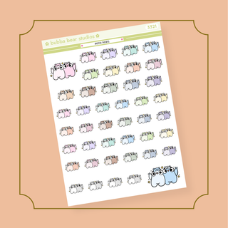 Bestie Beans Half Sheet Bubba Bear Studios Bestie Beans Stickers