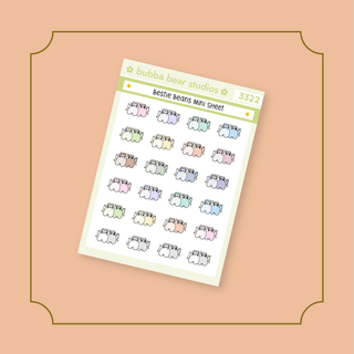 Bestie Beans Mini Sheet Bubba Bear Studios Bestie Beans Stickers