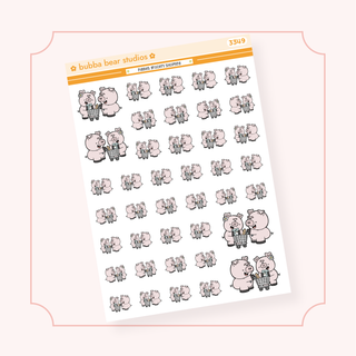 Piggies Grocery Shopping Half Sheet Bubba Bear Studios Piggies Grocery Shopping Stickers