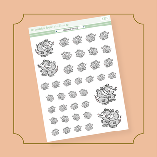 Opossums Walking Half Sheet Bubba Bear Studios Opossums Walking Stickers