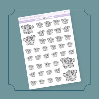 Koala Happy Couple Half Sheet Bubba Bear Studios Koala Happy Couple Stickers