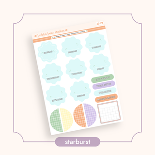 VERTICAL - Life Is A Roller Coaster BBS Planner - ARCHED VERTICAL ADD-ON - Starburst Bubba Bear Studios VERTICAL - Life Is A Roller Coaster Stickers