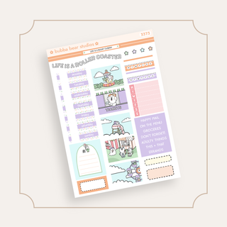 HOBONICHI COUSIN - Life is a Roller Coaster Page 1 - Deco + Date Covers Bubba Bear Studios HOBONICHI COUSIN - Life is a Roller Coaster Stickers