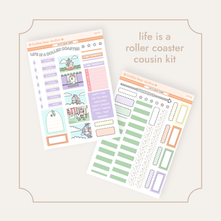 HOBONICHI COUSIN - Life is a Roller Coaster Full Hobonichi Cousin Kit Bubba Bear Studios HOBONICHI COUSIN - Life is a Roller Coaster Stickers
