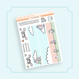 Hobonichi Cousin DAILY - Life is a Roller Coaster Page 3 - Washi + Doodles Bubba Bear Studios Hobonichi Cousin DAILY - Life is a Roller Coaster Stickers