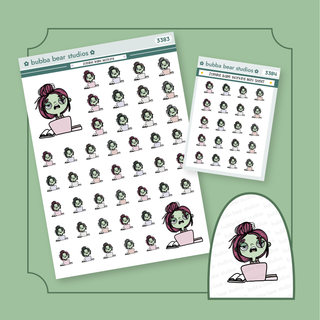 Zombie Babe Working Bubba Bear Studios Zombie Babe Working Stickers