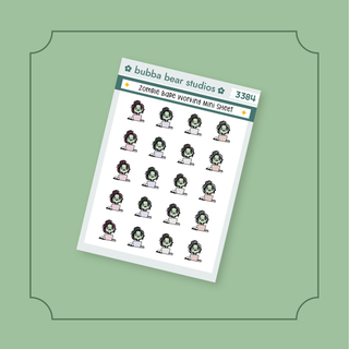 Zombie Babe Working Mini Sheet Bubba Bear Studios Zombie Babe Working Stickers