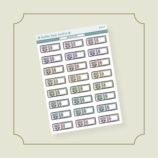 ATM Doodled Boxes Colorful Bubba Bear Studios ATM Doodled Boxes Stickers