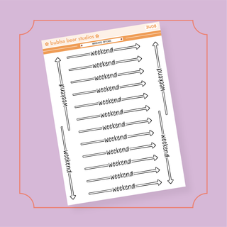 Weekend Arrows Bubba Bear Studios Weekend Arrows Stickers