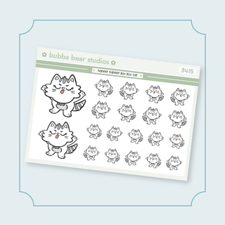 Nanner Nanner Boo Boo Cat Quarter Sheet Bubba Bear Studios Nanner Nanner Boo Boo Cat Stickers
