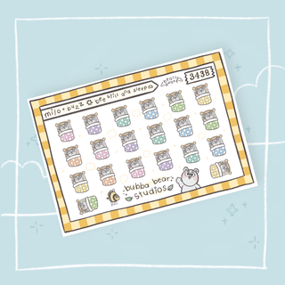 Milo + Buzz || Bee Still & Sleep Colorful Bubba Bear Studios Milo + Buzz || Bee Still & Sleep Stickers
