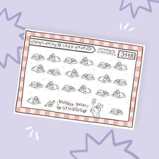Clover + Daisy || Lazy Daze Bubba Bear Studios Clover + Daisy || Lazy Daze Stickers