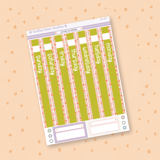 Hobonichi Cousin DAILY - No Plans, No Problems Page 1 - Date Cover Strips Bubba Bear Studios Hobonichi Cousin DAILY - No Plans, No Problems Stickers