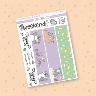 Hobonichi Cousin DAILY - No Plans, No Problems Page 3 - Washi + Doodles Bubba Bear Studios Hobonichi Cousin DAILY - No Plans, No Problems Stickers