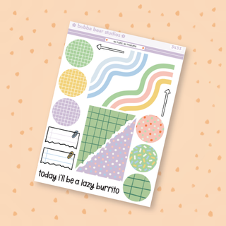 Hobonichi Cousin DAILY - No Plans, No Problems Page 4 - Extras Bubba Bear Studios Hobonichi Cousin DAILY - No Plans, No Problems Stickers