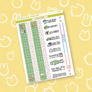 MINI - No Plans, No Problems Page 3 - Washi and Text Bubba Bear Studios MINI - No Plans, No Problems Stickers