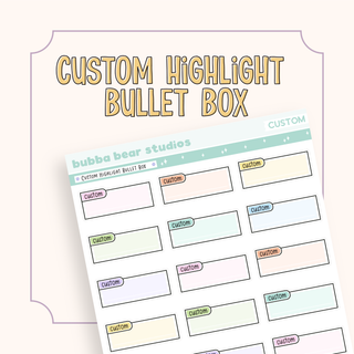*CUSTOM* Highlight Bullet Box Bubba Bear Studios *CUSTOM* Highlight Bullet Box Stickers