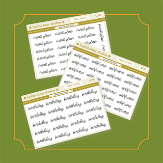 Slinky Scripts Bubba Bear Studios Slinky Scripts Stickers