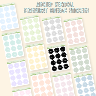 Arched Vertical - Starburst Sidebar Stickers Buy All (Set of 16) Bubba Bear Studios Arched Vertical - Starburst Sidebar Stickers