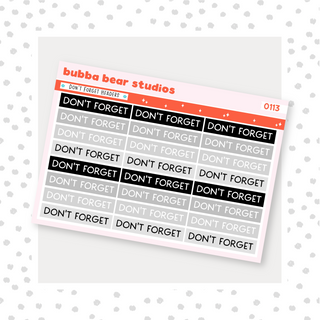 Don't Forget Headers Greyscale Bubba Bear Studios Don't Forget Headers