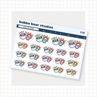 Early AF Bears Colorful Bubba Bear Studios Early AF Bears