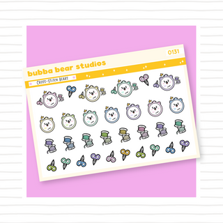 Cross-Stitch Bears Colorful Bubba Bear Studios Cross-Stitch Bears