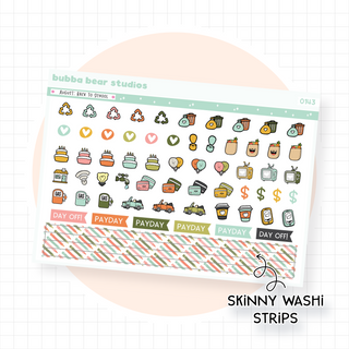 Vertical - August - Back To School Page II - Icons & Washi Strips Bubba Bear Studios Vertical - August - Back To School